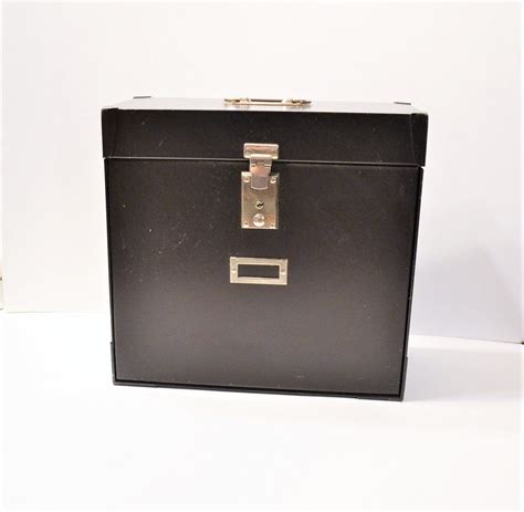 vintage brown metal file box|vintage metal file box.